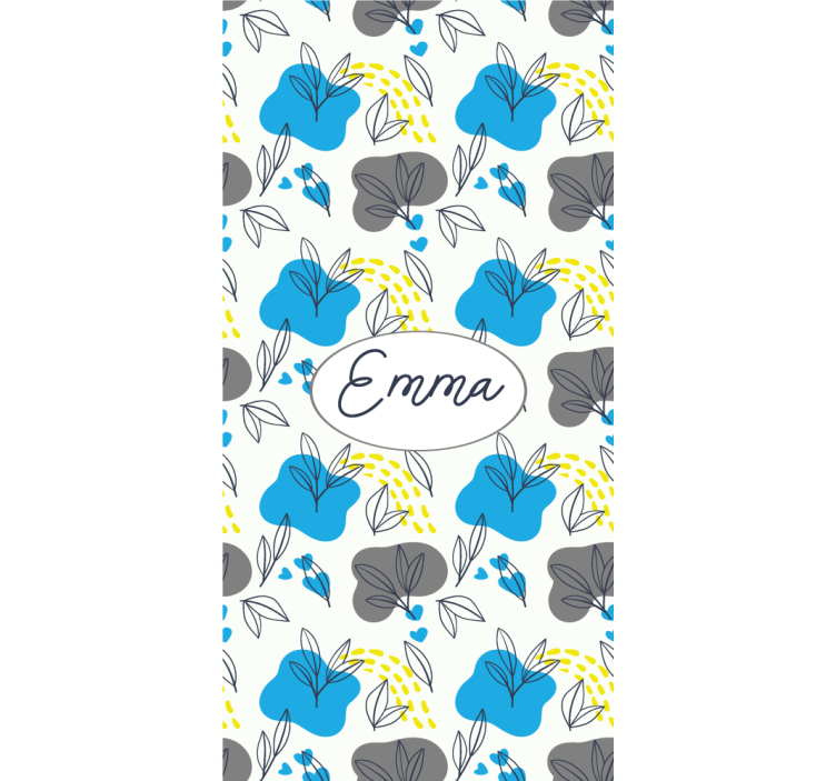 Cortina roller flores nombre floral personalizado - TenVinilo