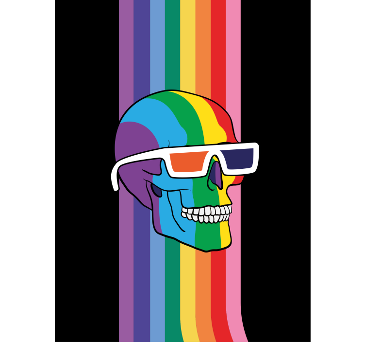 Cortina roller geek gafas de sol con calaveras de arcoiris - TenVinilo