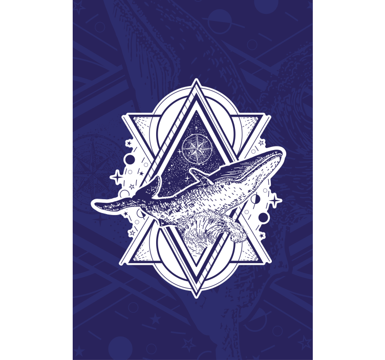 Estor vintage Brújula y ballena ilustración - TenVinilo