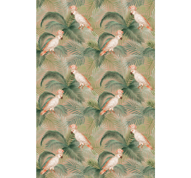 Cortina roller animales cacatúa y hojas - TenVinilo