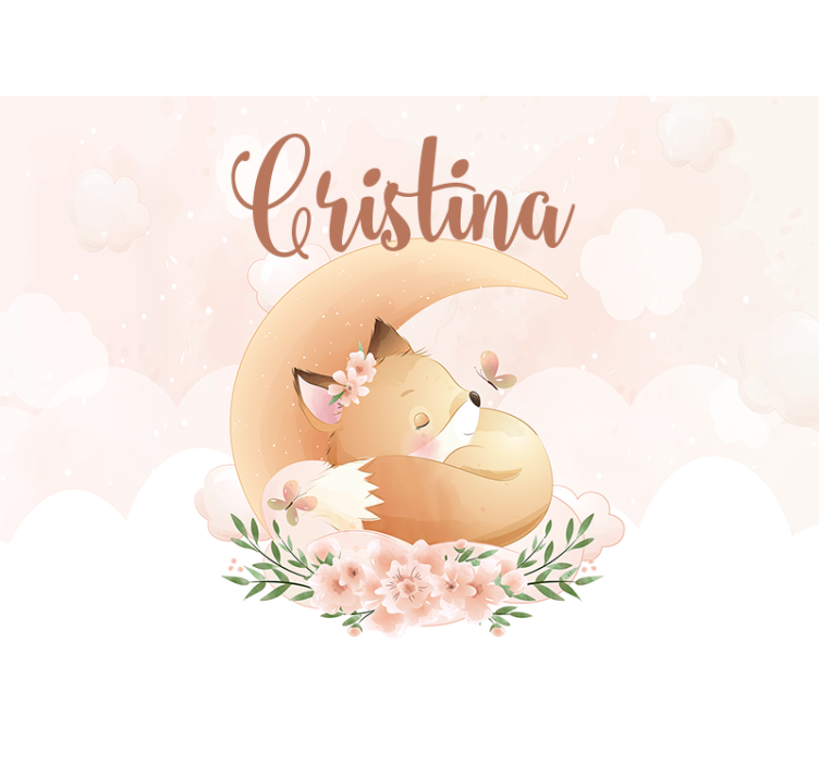 Cortina roller infantil zorro durmiendo en la luna - TenVinilo