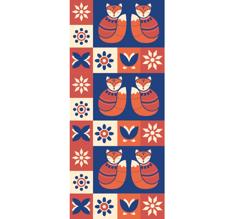 Cortina roller animales encantadores patrones de zorros - TenVinilo