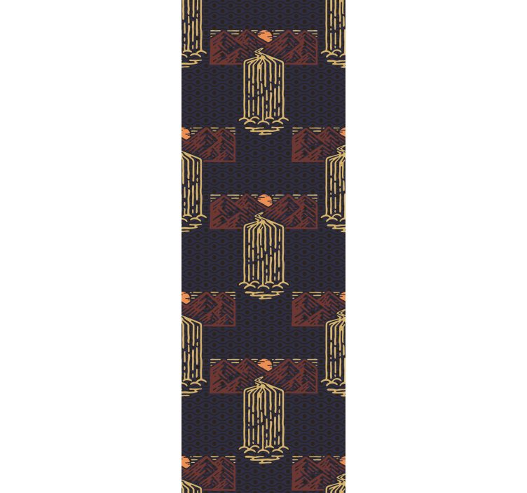 Cortina roller vintage puesta de sol con cascadas - TenVinilo