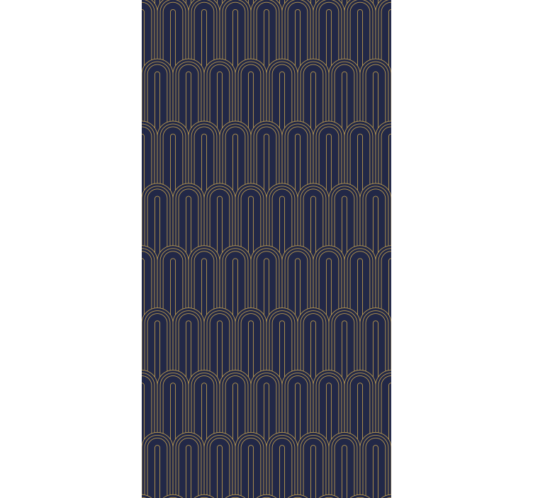 Cortina roller elegante arcos dorados modernos - TenVinilo