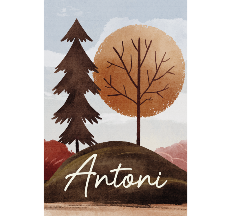 Cortina roller infantil bosque nórdico con nombre - TenVinilo