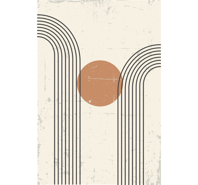 Estor marrón Medio arco abstracto - TenVinilo