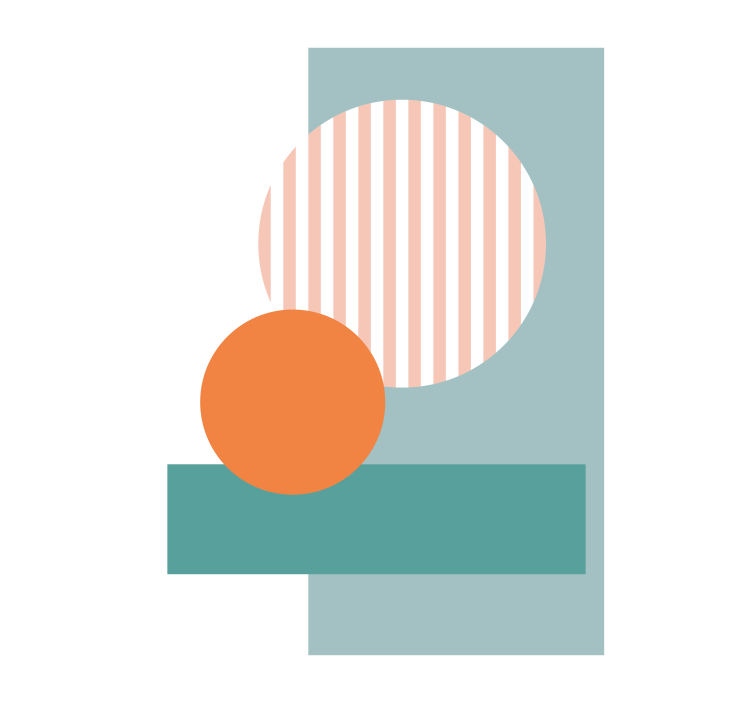 Cortina roller living comedor círculos abstractos azules - TenVinilo