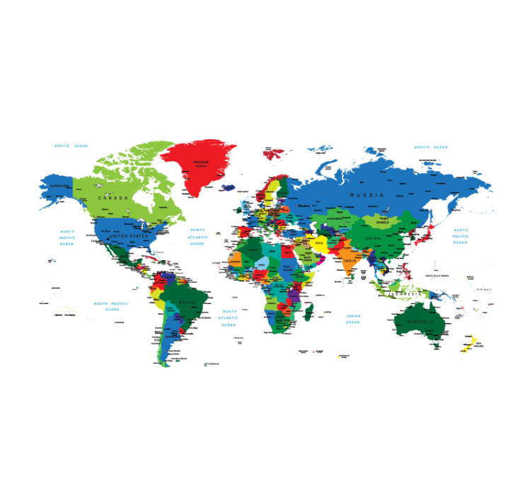 Estor de mapamundi cartografía política - TenVinilo
