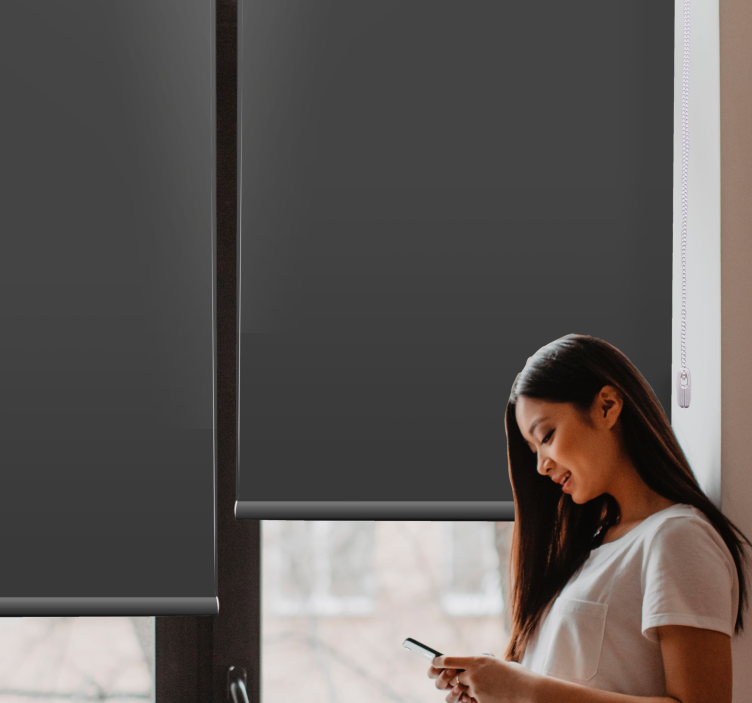 Estor enrollable gris carbón elegante - TenVinilo