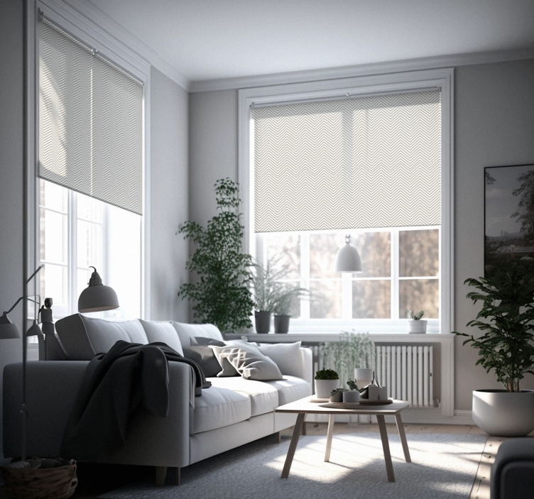 Estor enrollable nórdico de líneas grises - TenVinilo