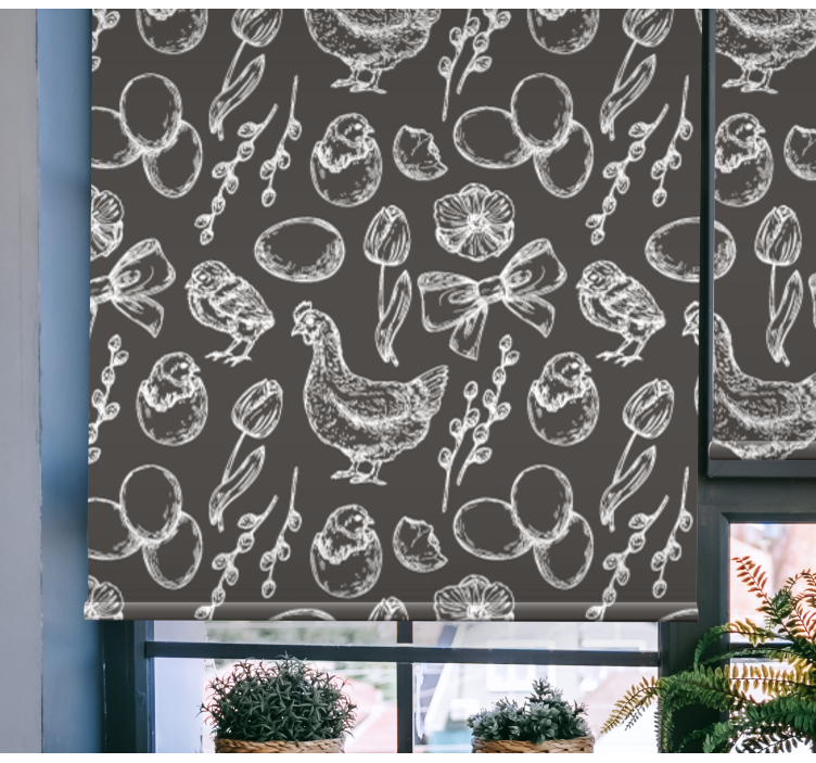 Cortina roller animales encantadores patrones de pollo - TenVinilo