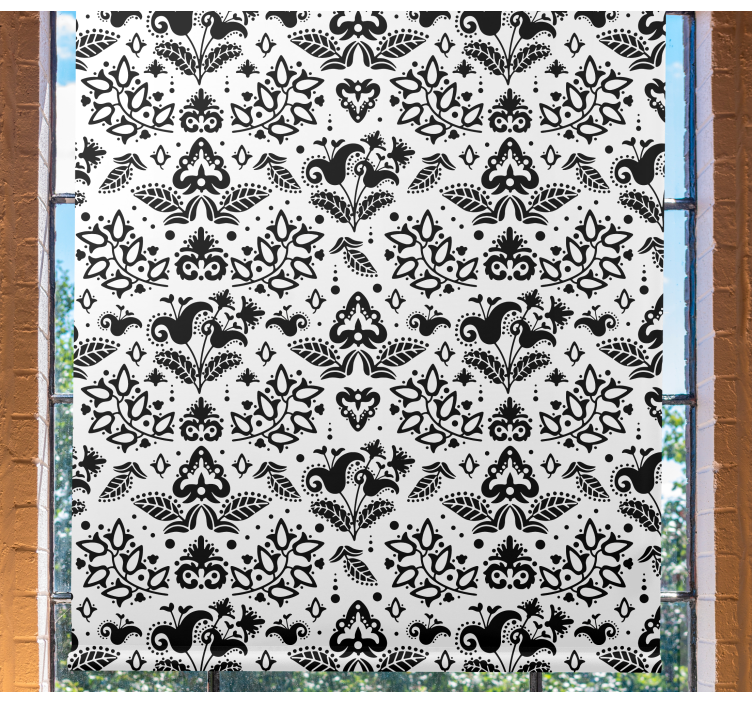 Cortina roller floral elegantes elementos florales - TenVinilo