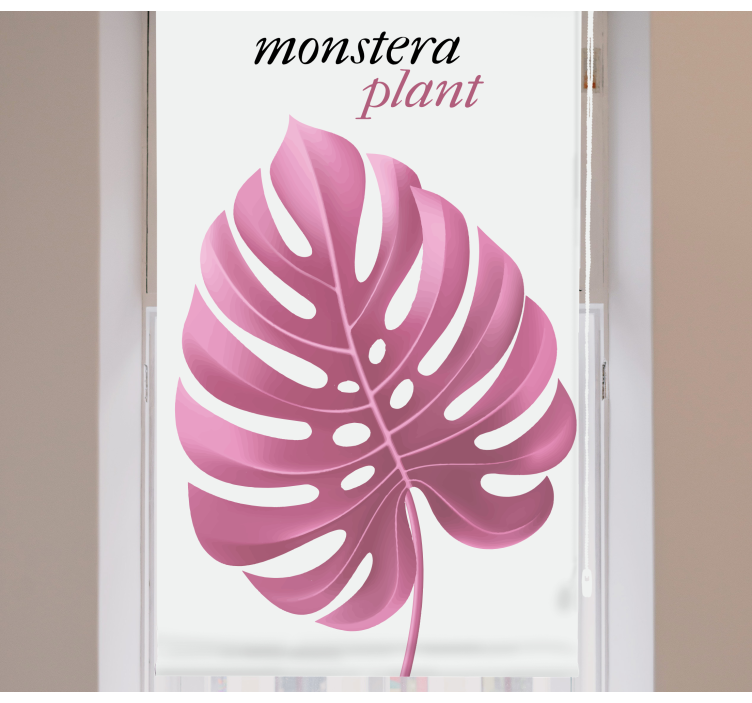 Cortina roller flores planta monstera rosa - TenVinilo