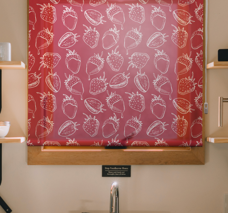 Cortina roller frutas patrón de fresa - TenVinilo