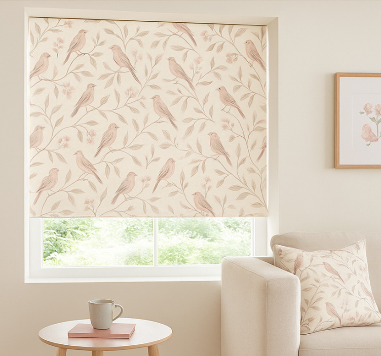 Cortina roller juvenil sendero de aves vintage - TenVinilo