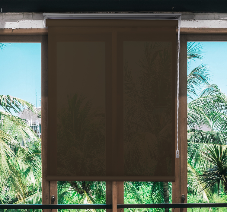 Cortina roller marrón simplicidad opaca - TenVinilo