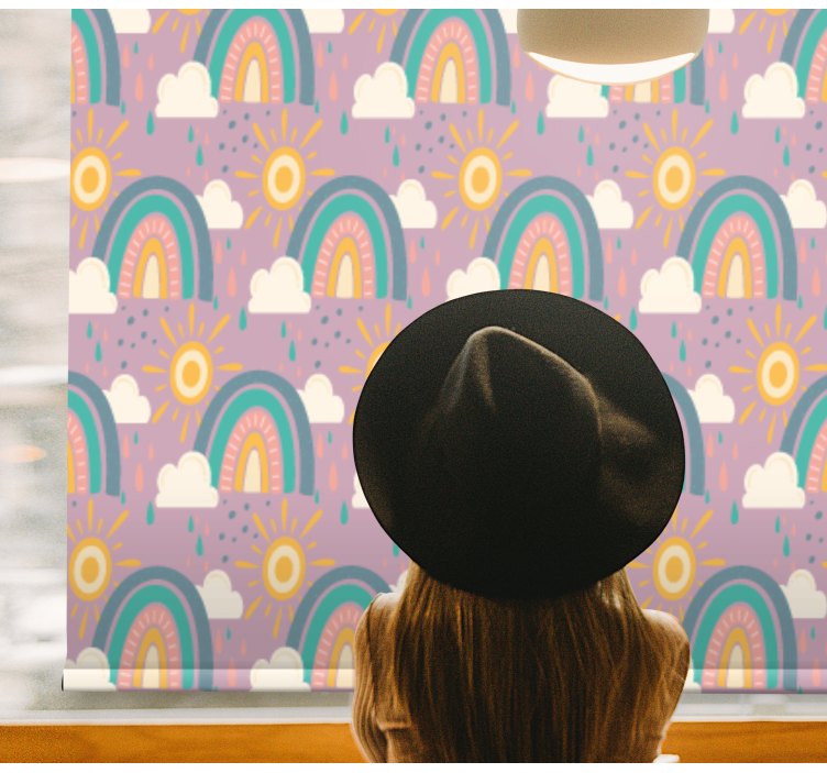 Cortina roller infantil arcoiris y soles - TenVinilo