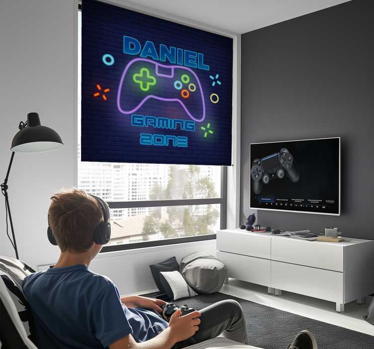 Cortina roller personalizable zona de juego - TenVinilo