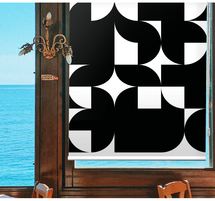 Estor dibujos Abstracto blanco y negro - TenVinilo