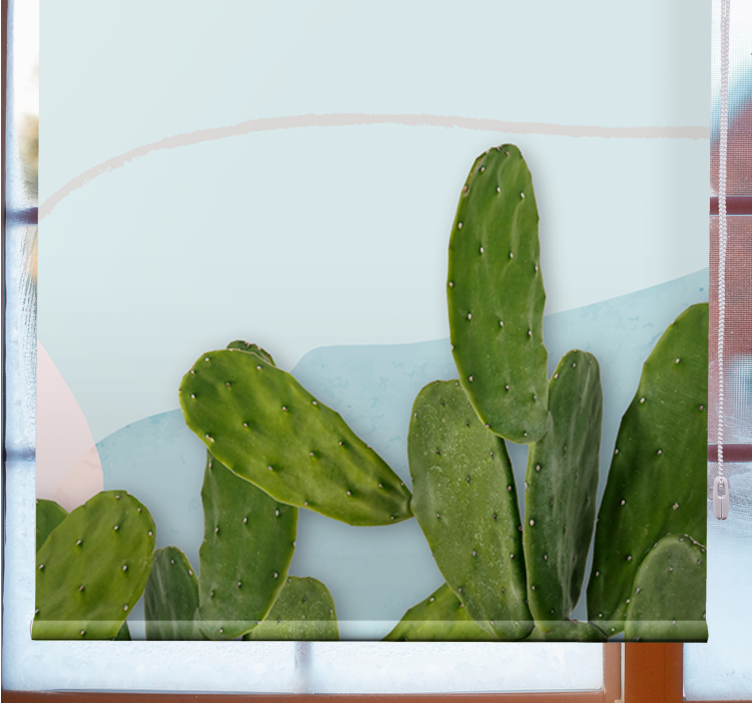 Estor enrollable cactus para baño estilo Kawaii - TenVinilo