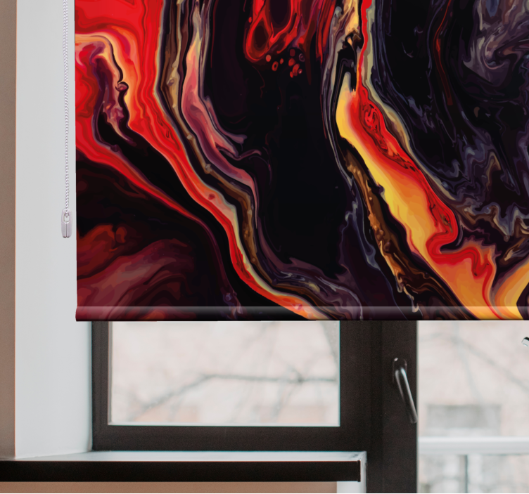 Estor dibujos Pintura efecto mármol marrón y rojo - TenVinilo