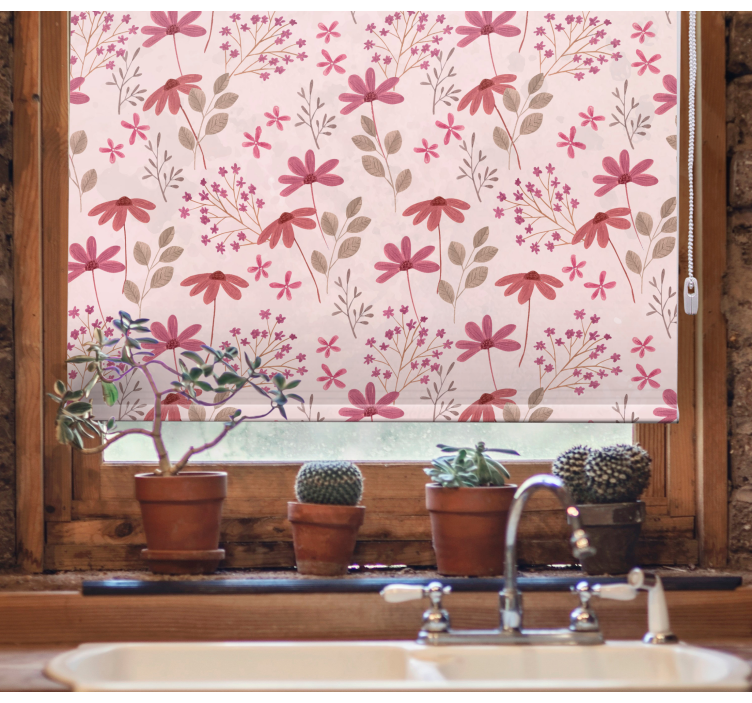 Estor flores Florecitas rosadas - TenVinilo