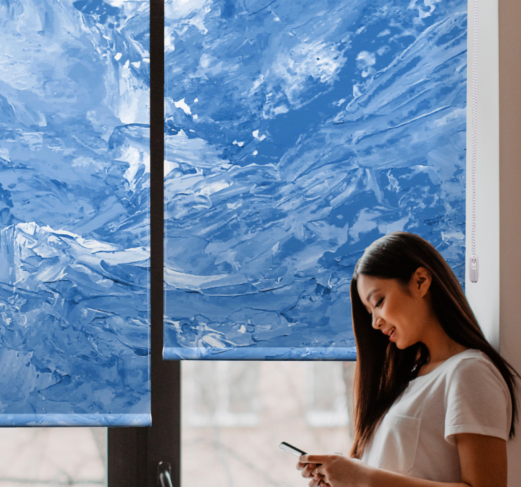 Estor nubes Textura de pintura azul - TenVinilo