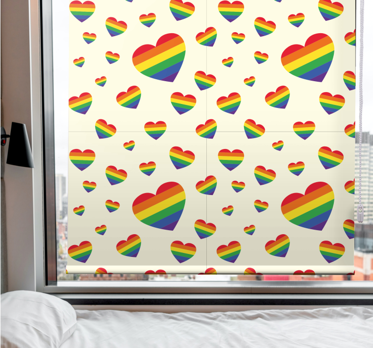 Estor habitación matrimonio Bandera del orgullo gay en forma de c - TenVinilo