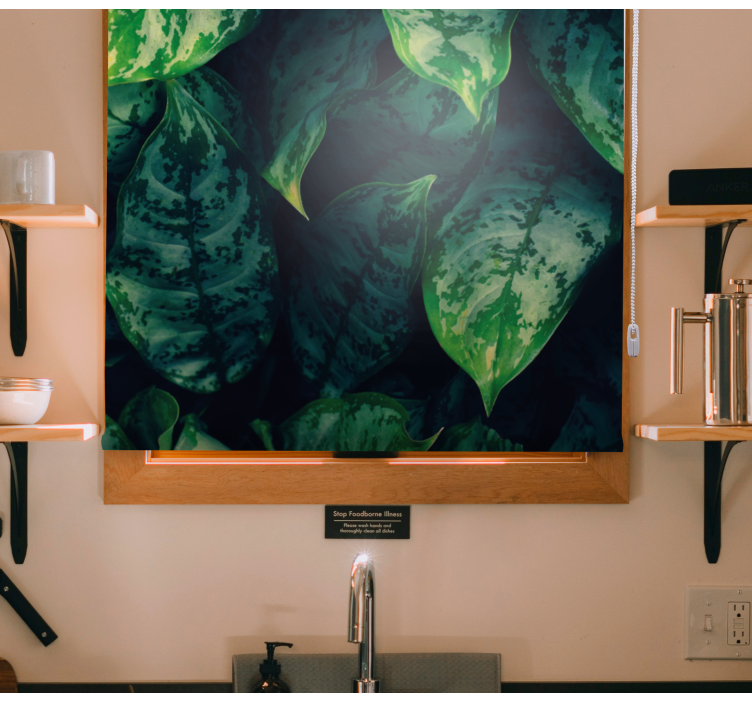 Estor floral Hojas de maranta - TenVinilo