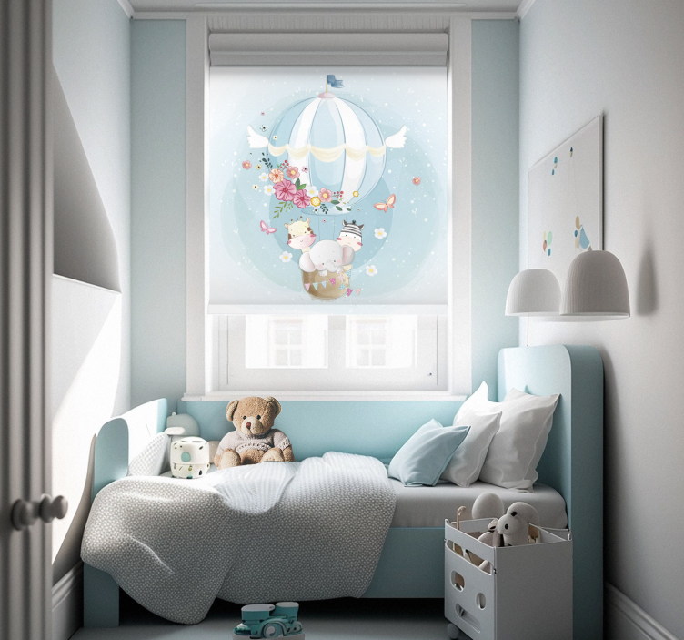 Estor enrollable nórdico globo con fauna - TenVinilo