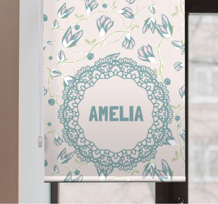 Estor personalizable Flores de mandala - TenVinilo