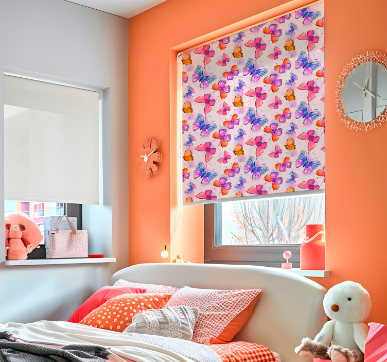 Estor de mariposas acuarela colorida - TenVinilo