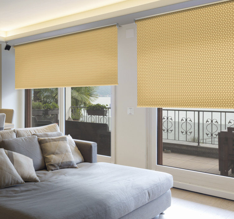 Estor enrollable beige imitación mimbre - TenVinilo