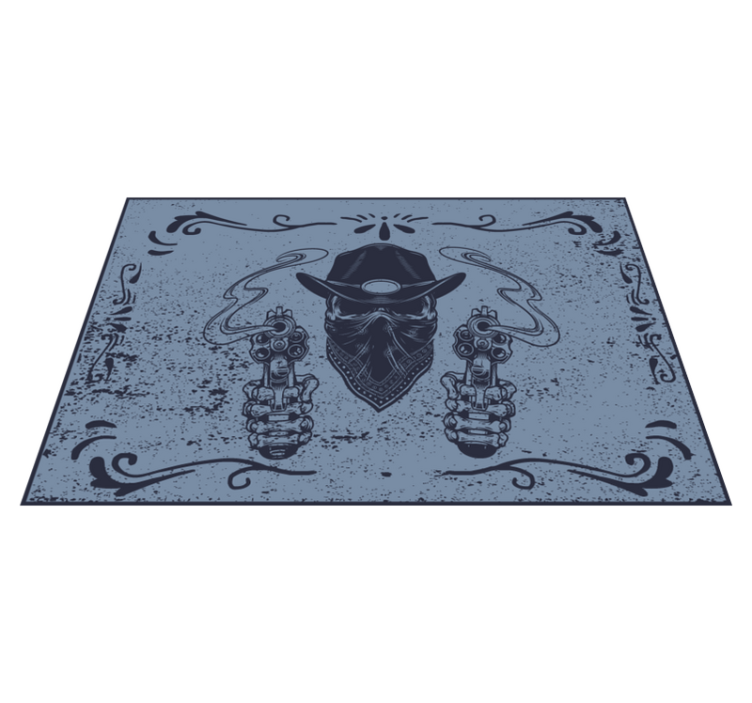 Individual para mesa original cara de vaquero con pistolas - TenVinilo