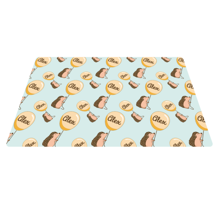 Individual para mesa infantil erizo con globos con nombre - TenVinilo