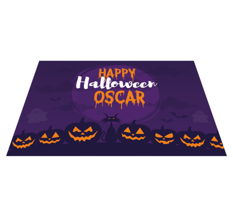 Mantel individual feliz halloween personalizable - TenVinilo