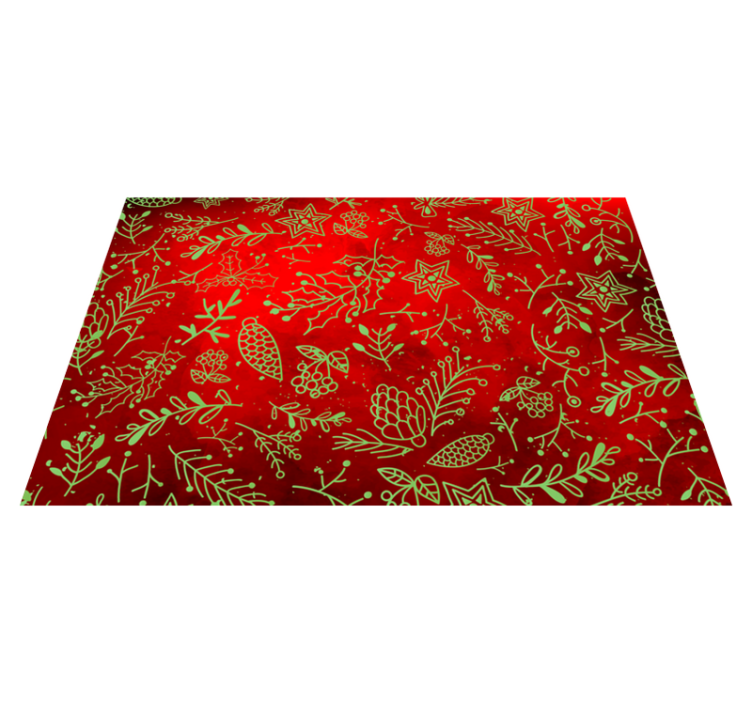 Individual para mesa navideño floral rojo festivo - TenVinilo