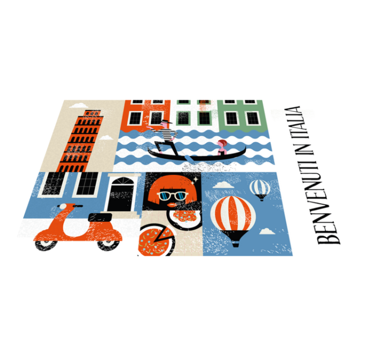 Individual para mesa original escena italiana vibrante - TenVinilo