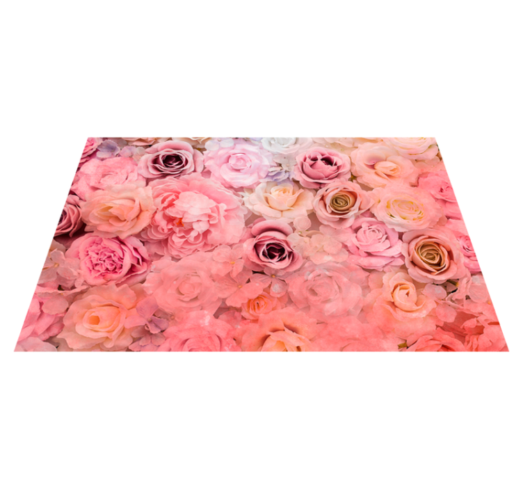 Individual para mesa patrón rosa floral - TenVinilo