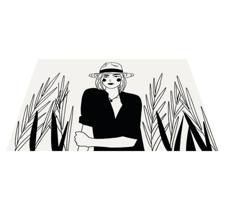 Individual para mesa original ilustración de mujer elegante - TenVinilo