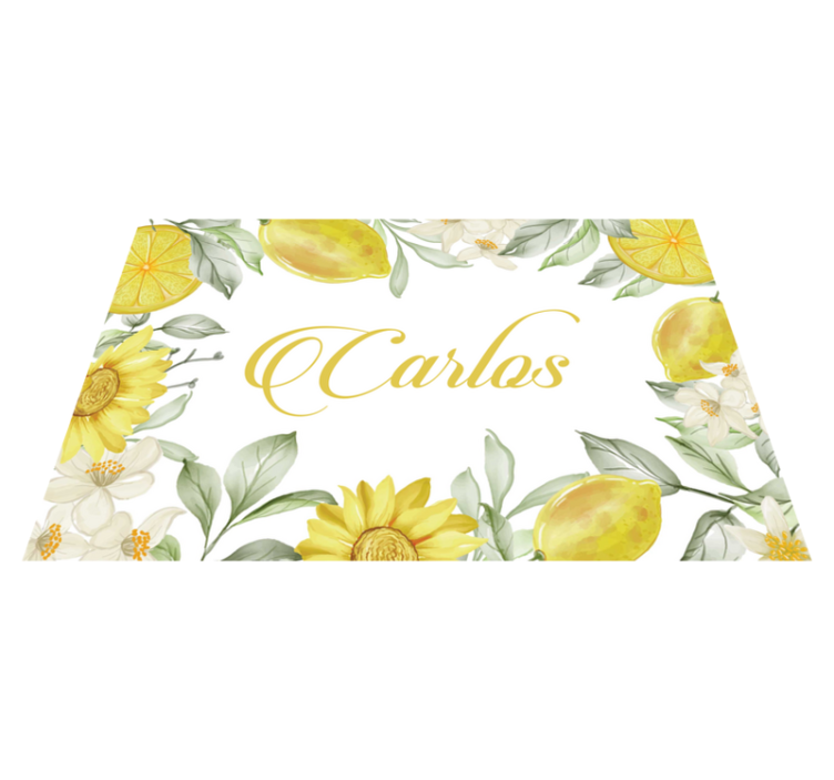 Individual mesa personalizable arreglo floral limón - TenVinilo