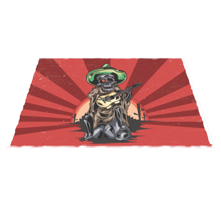 Individual para mesa halloween músico mariachi esqueleto - TenVinilo