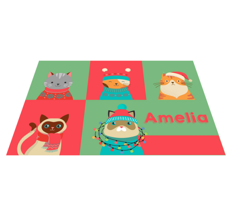 Individual para mesa infantil gatos de dibujos adorables - TenVinilo