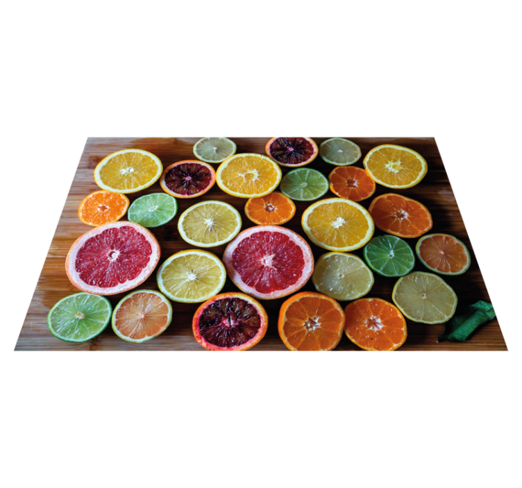 Individual para mesa original arreglo de frutas cítricas - TenVinilo