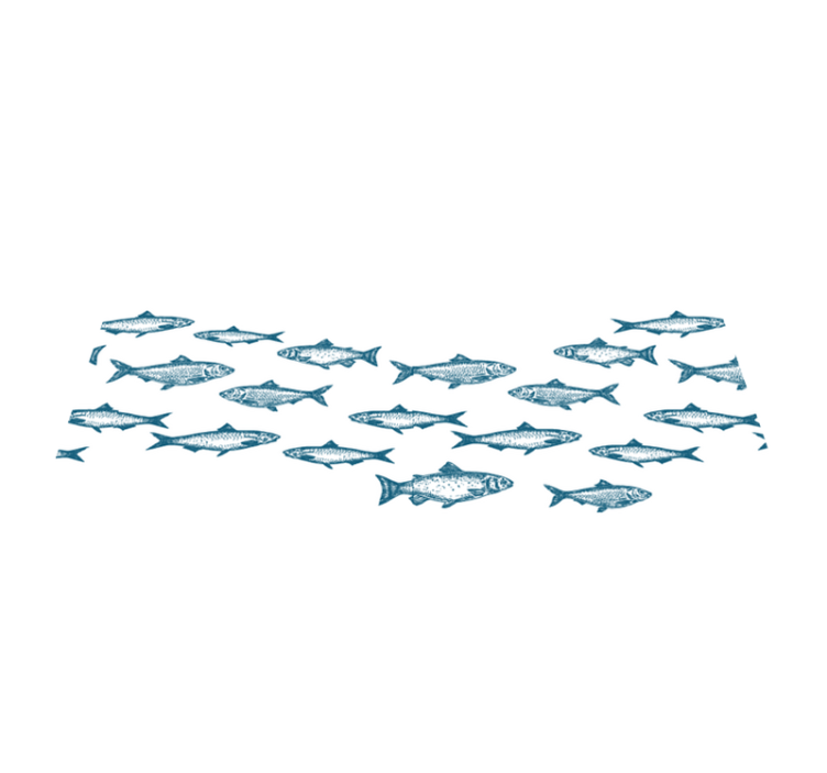 Mantel individual rectangular Escuela de peces ola - TenVinilo