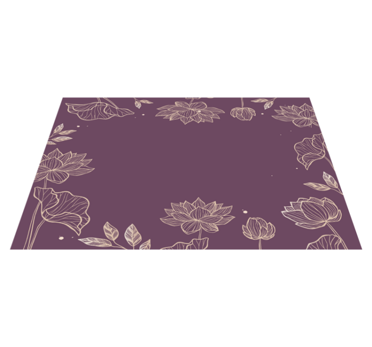 Individual para mesa elegante patrón floral loto - TenVinilo