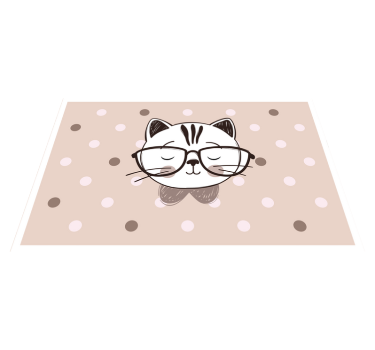 Individual para mesa infantil gato con gafas - TenVinilo