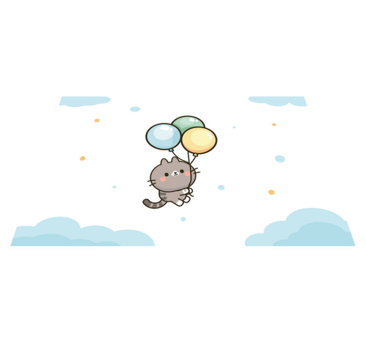 Individual para mesa infantil globos de gato lindos - TenVinilo