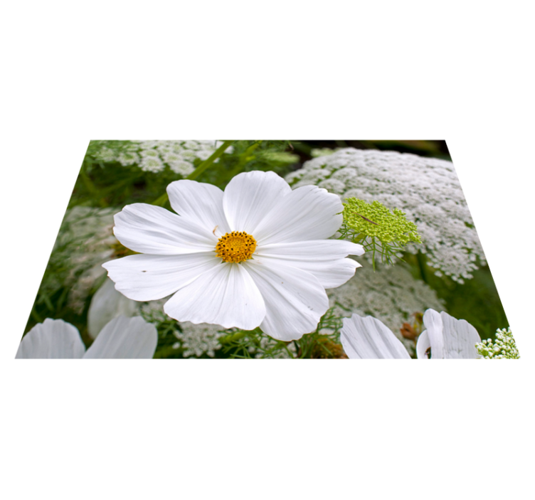 Individual para mesa original flor blanca elegante - TenVinilo