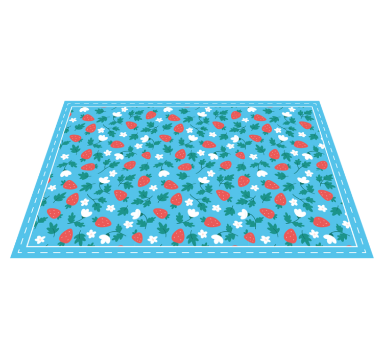 Individual para mesa original patrón floral de fresas - TenVinilo